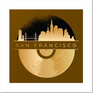 San Francisco Skyline Vinyl Record Posters and Art